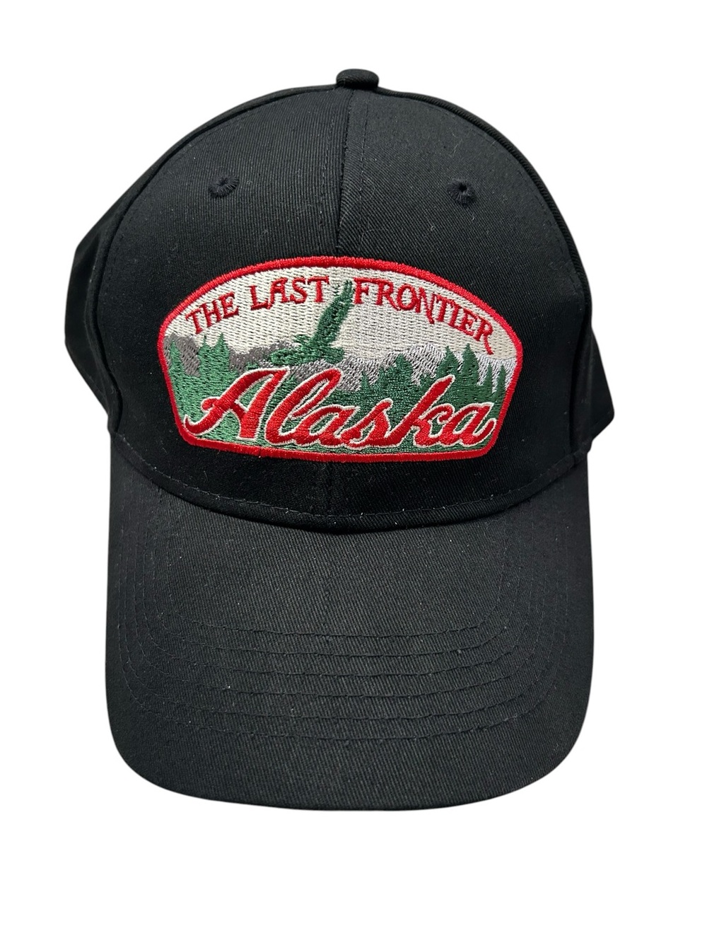 Cruisewear Alaska 'The Last Frontier' Black Baseball Cap Velcro One Size Travel